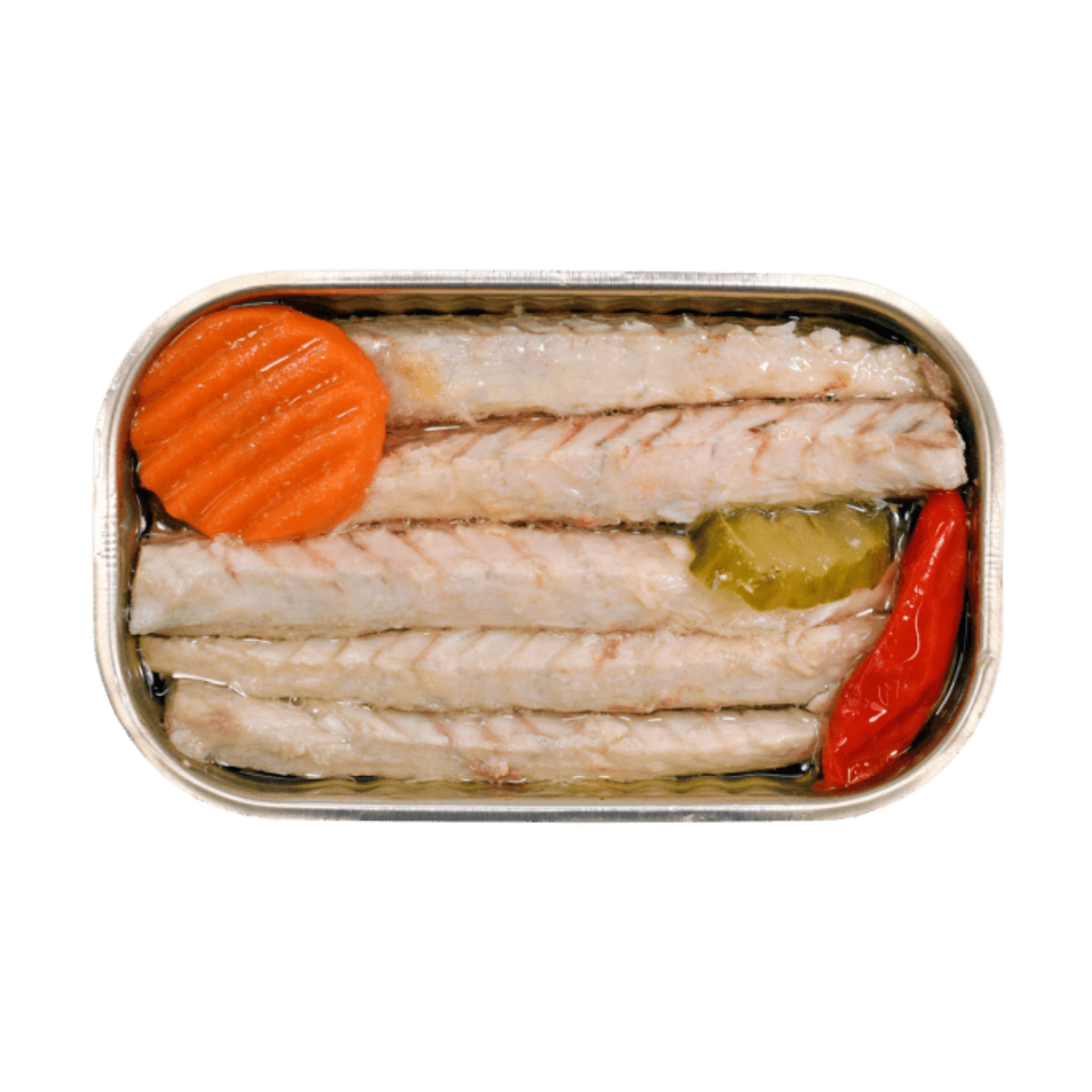 Portugalia Imports - Minerva Mackerel Fillets in Spiced Olive Oil with Pickles