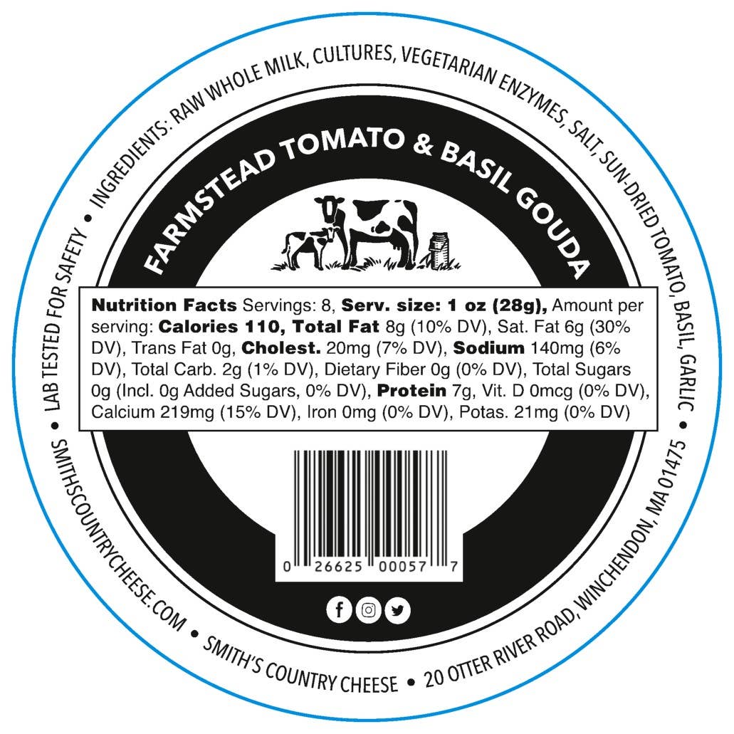 Smith's Country Cheese - Sun-Dried Tomato & Basil Gouda