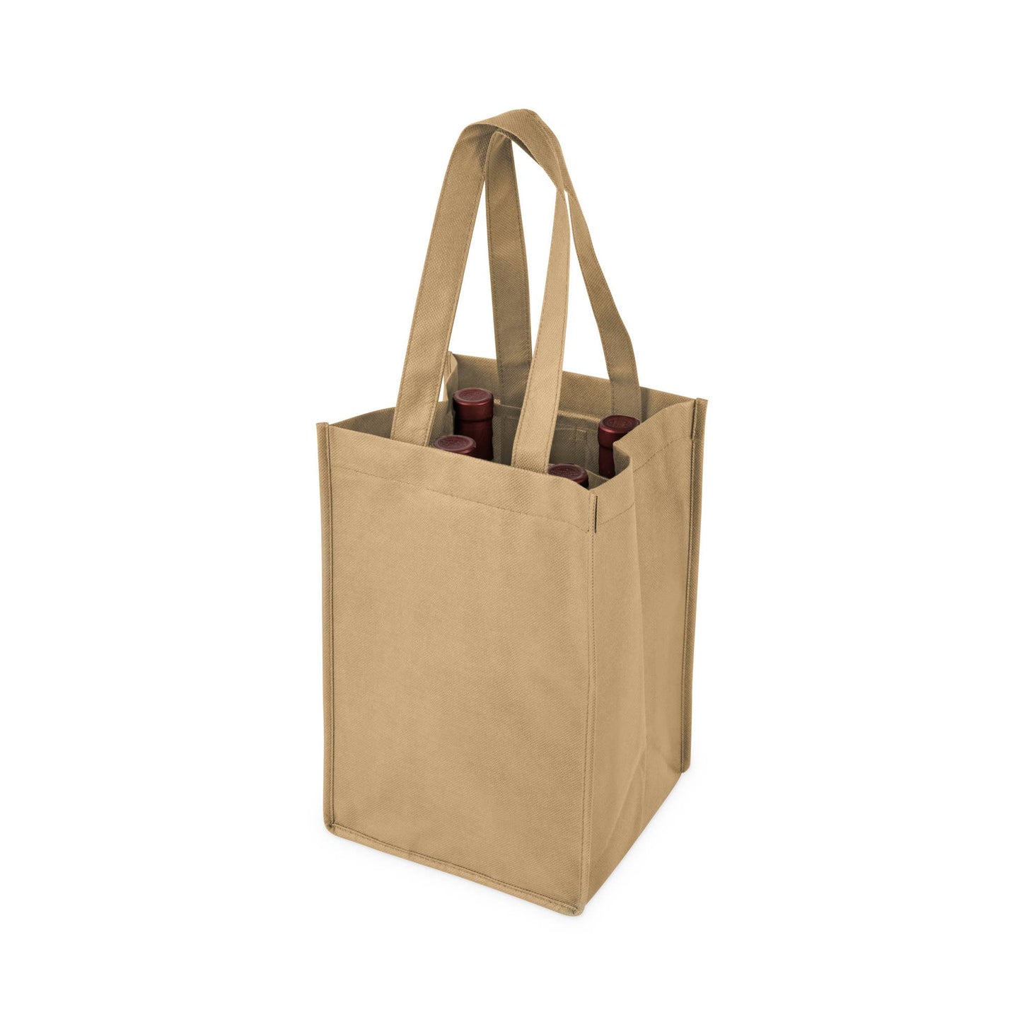 TRUE - Reusable 4-Bottle Non-Woven Fabric Wine Tote- ASST COLORS