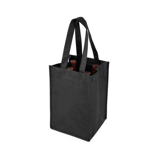 TRUE - Reusable 4-Bottle Non-Woven Fabric Wine Tote- ASST COLORS