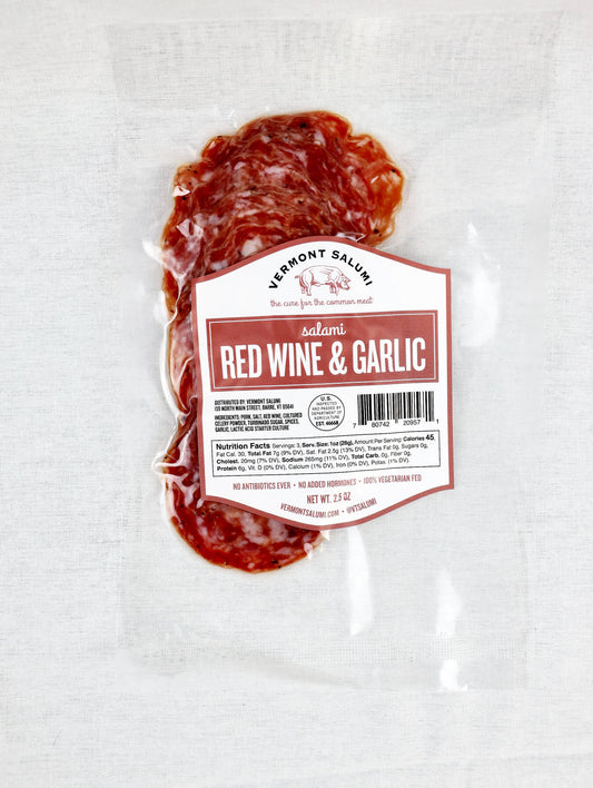 Vermont Salumi - Red Wine & Garlic Sliced Salami