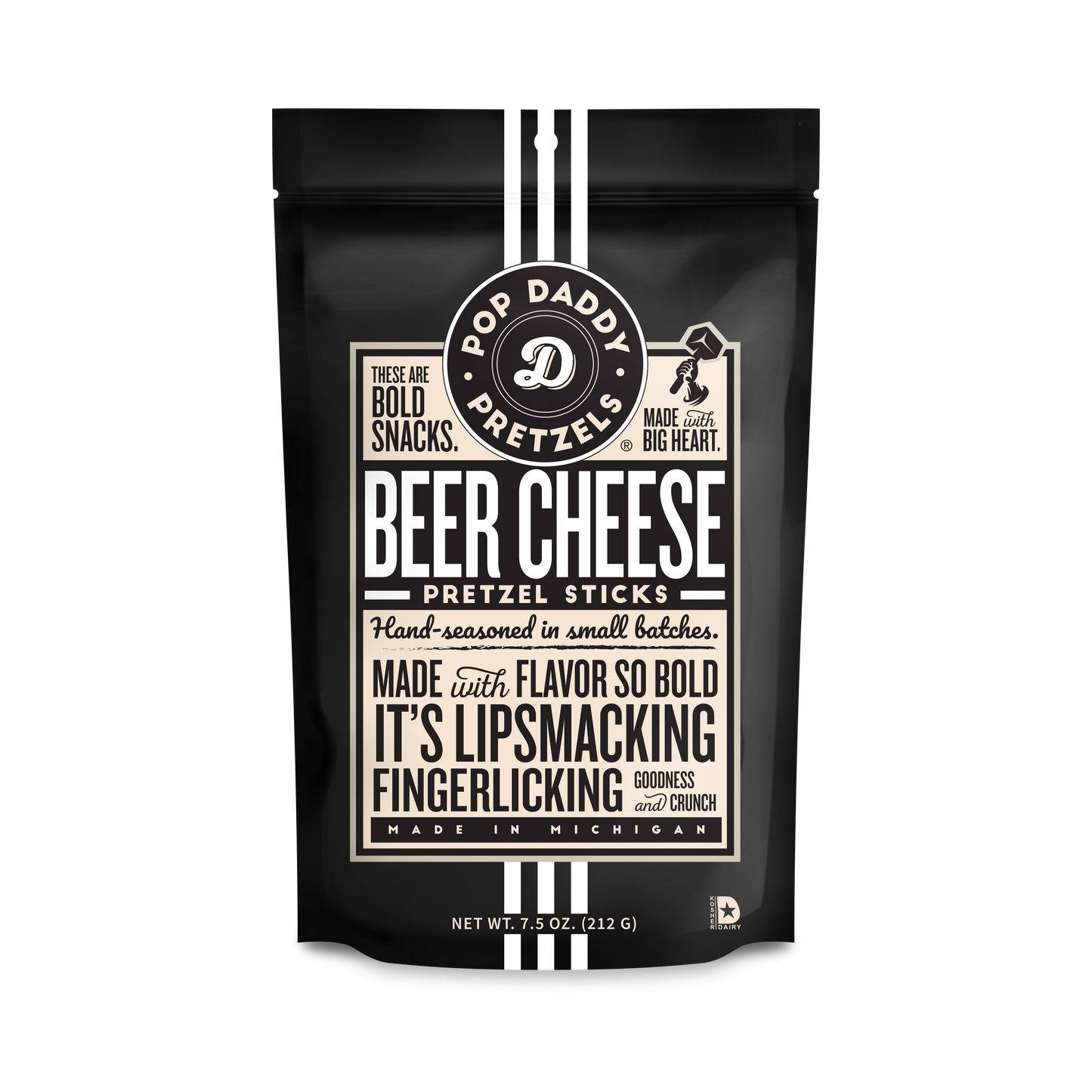 Pop Daddy Snacks - Pop Daddy – Beer Cheese Seasoned Pretzels 7.5oz