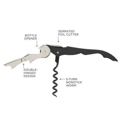 TRUE - Truetap™ Soft-Touch Double-Hinged Corkscrews - CDU of 20