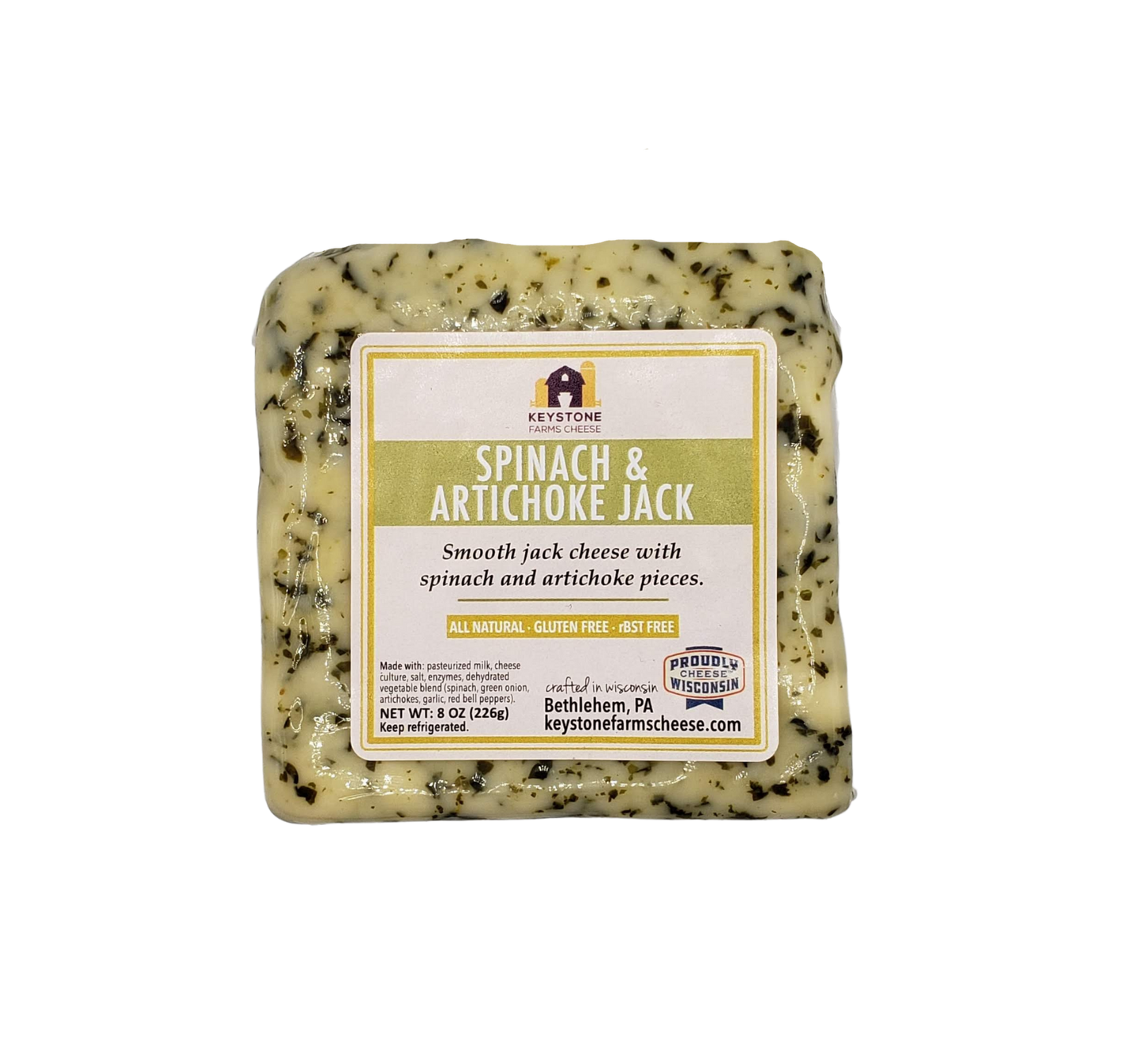 Keystone Farms Cheese - Spinach and Artichoke Jack
