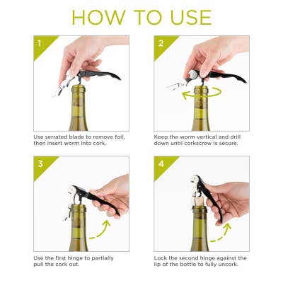 TRUE - Truetap™ Soft-Touch Double-Hinged Corkscrews - CDU of 20