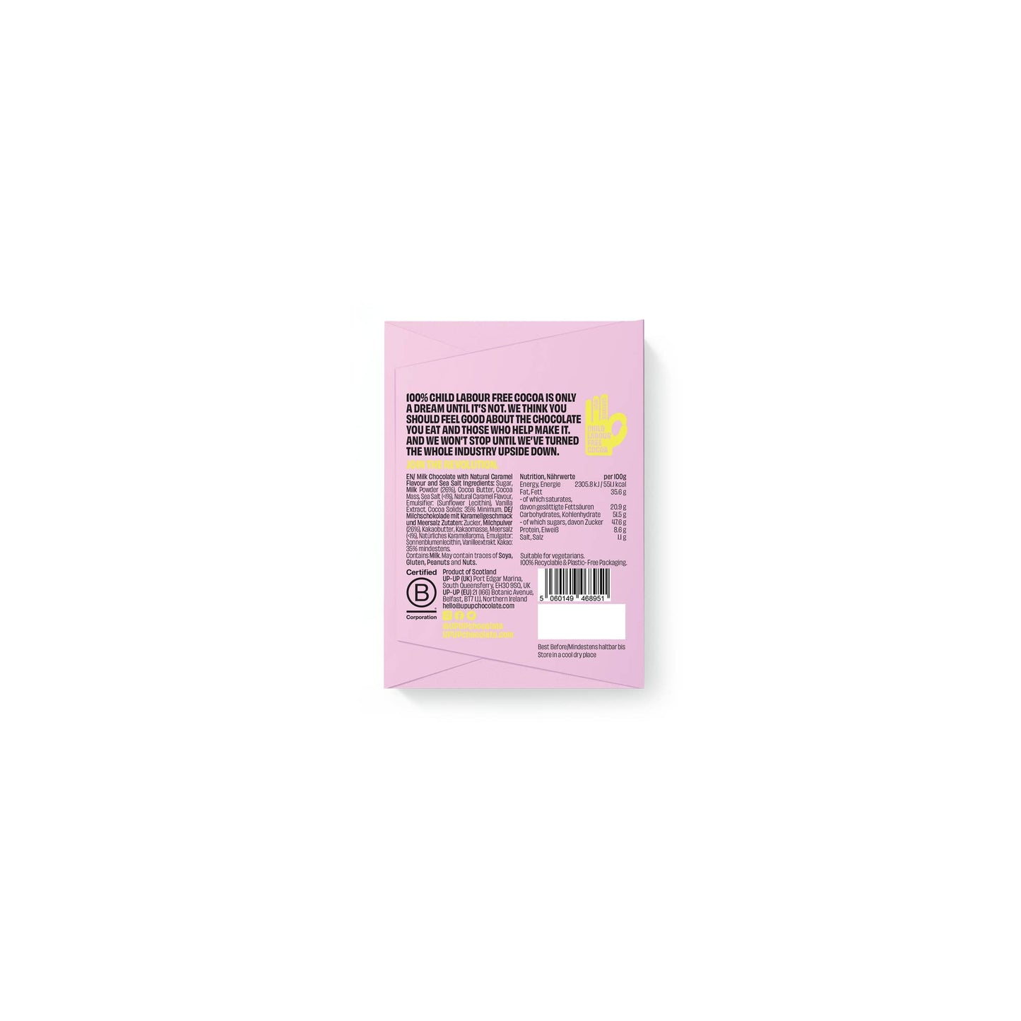 UP-UP Chocolate - UP-UP - Salted Caramel Milk Chocolate Bar - 60g