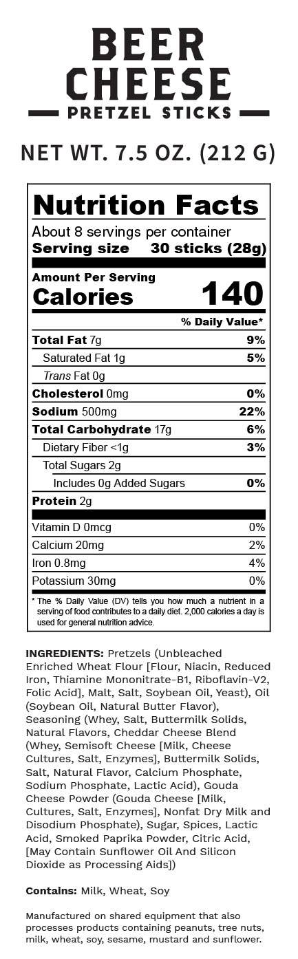 Pop Daddy Snacks - Pop Daddy – Beer Cheese Seasoned Pretzels 7.5oz