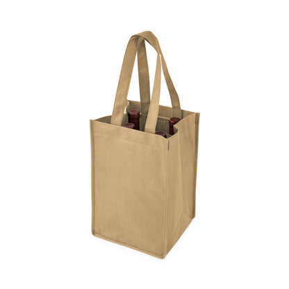 TRUE - Reusable 4-Bottle Non-Woven Fabric Wine Tote- ASST COLORS