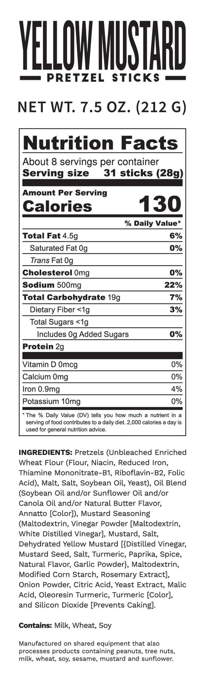 Pop Daddy Snacks - Pop Daddy – Yellow Mustard Seasoned Pretzels 7.5oz