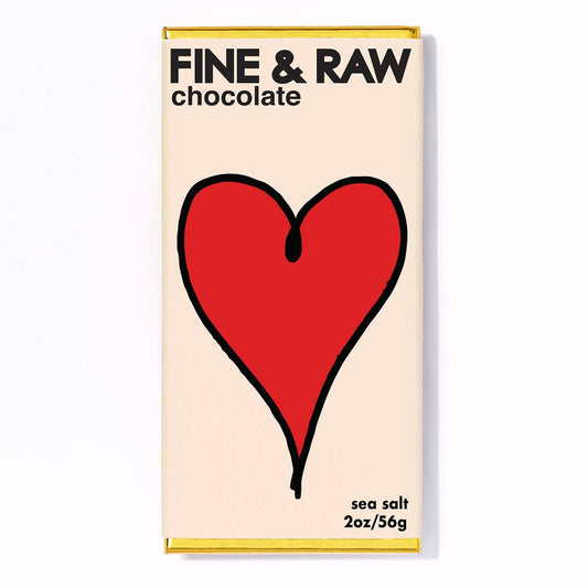FINE & RAW - Valentines 2025 2oz Sea Salt Chocolate Bar